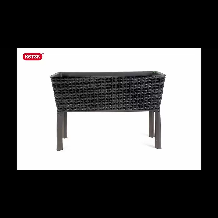 Keter Hochbeet Easy Growing - 114 x 49,3 x 75,7 cm, Kunststoff, Dunkelgrau - Easy Growing Hochbeet
