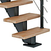 Dolle Mittelholmtreppe Frankfurt (Breite: 75 cm, Gerade, Anthrazitgrau, Farbe Stufen: Buche Natur, Geschosshöhe: 222 cm - 258 cm) | BAUHAUS