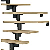 Dolle Mittelholmtreppe Cork (Breite: 79 cm, 1/4-gewendelt, Anthrazitgrau, Farbe Stufen: Ahorn Natur, Geschosshöhe: 240 cm - 292 cm) | BAUHAUS