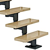 Dolle Mittelholmtreppe Cork (Breite: 79 cm, Gerade, Anthrazitgrau, Farbe Stufen: Ahorn Natur, Geschosshöhe: 259 cm - 315 cm) | BAUHAUS