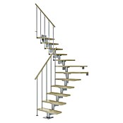 Dolle Mittelholmtreppe Cork (Breite: 79 cm, 1/4-gewendelt, Perlgrau, Farbe Stufen: Ahorn Natur, Geschosshöhe: 259 cm - 315 cm) | BAUHAUS