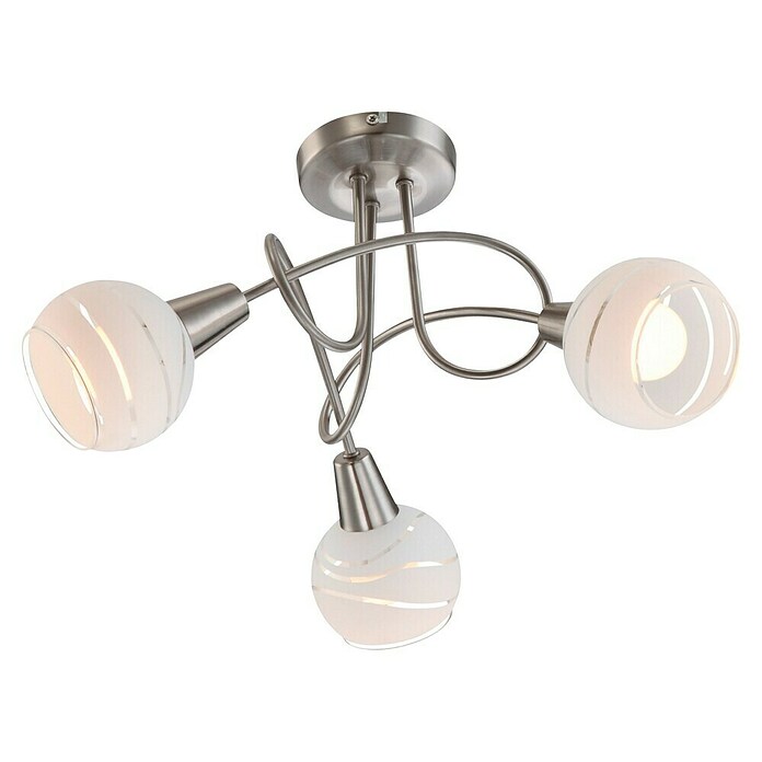 Globo Elliott Plafón LED (3 × 4 W, Blanco/Claro, Ø x Al: 39 x 24,5 cm, Blanco cálido)