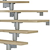 Dolle Mittelholmtreppe Cork (Breite: 75 cm, 1/4-gewendelt, Perlgrau, Farbe Stufen: Ahorn Natur, Geschosshöhe: 240 cm - 292 cm) | BAUHAUS