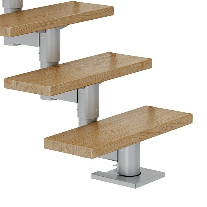 Dolle Mittelholmtreppe Cork (Breite: 79 cm, Gerade, Perlgrau, Farbe Stufen: Eiche Natur, Geschosshöhe: 259 cm - 315 cm) | BAUHAUS