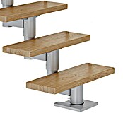 Dolle Mittelholmtreppe Cork (Breite: 79 cm, Gerade, Perlgrau, Farbe Stufen: Eiche Natur, Geschosshöhe: 259 cm - 315 cm) | BAUHAUS