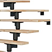 Dolle Mittelholmtreppe Cork (Breite: 75 cm, 1/4-gewendelt, Anthrazitgrau, Farbe Stufen: Buche Natur, Geschosshöhe: 240 cm - 292 cm) | BAUHAUS