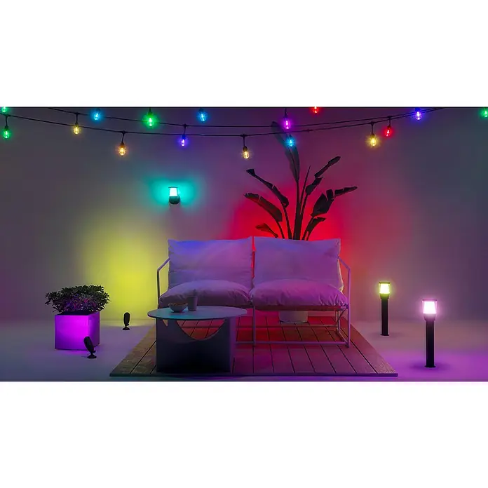 WiZ Außensockelleuchte Elpas Erweiterung - 4 W, RGBW, 10,85 x 10,85 x 51,8 cm, Mit Leuchtmittel - Ambientebeleuchtung mit farbigen Glühbirnen und Gartenleuchten erzeugt eine gemütliche Atmosphäre im Außenbereich.