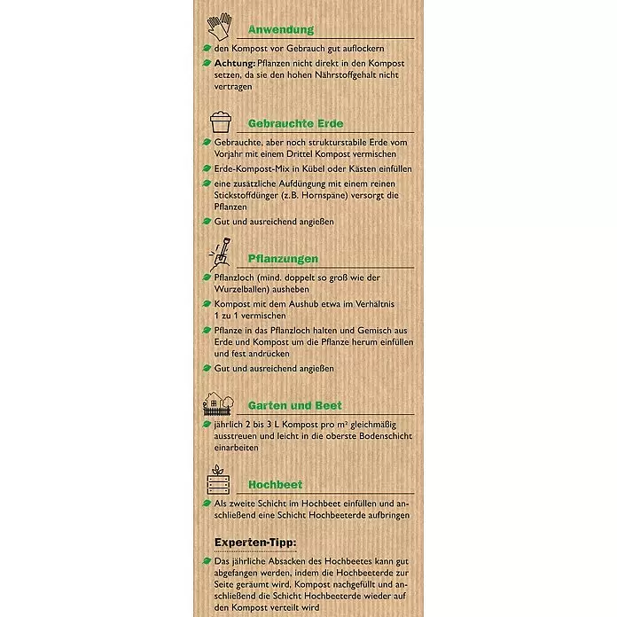 Neudorff NeudoHum Hochbeet-Kompost - 40 l, Torffrei - Anleitung zur Kompostanwendung: allgemeine Verwendung, Mischung mit Erde, Pflanzen, Gartenbeete, Hochbeete und ein Expertentipp.