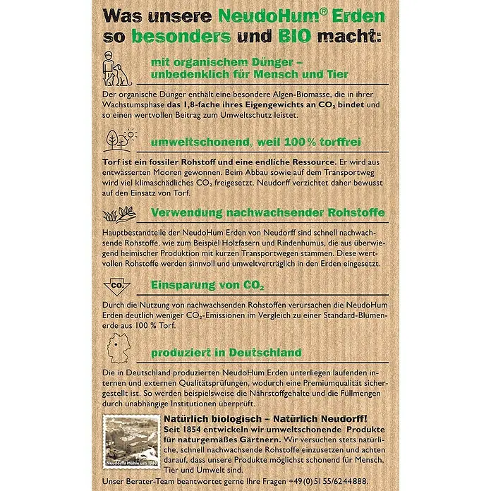 Neudorff NeudoHum Aussaat- & Kräutererde - 10 l, Torffrei - NeudoHum® Erde: Mit organischem Dünger, torffrei, nachwachsenden Rohstoffen, CO2-Einsparung, hergestellt in Deutschland.