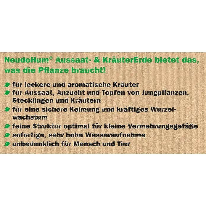 Neudorff NeudoHum Aussaat- & Kräutererde - 10 l, Torffrei - NeudoHum Aussaat- & KräuterErde für leckere Kräuter, sichere Keimung und kräftiges Wachstum. Unbedenklich für Mensch und Tier.