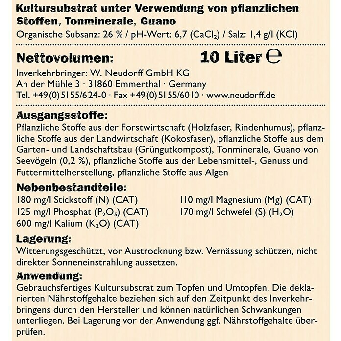 Neudorff NeudoHum Blumenerde (10 l, Torffrei) | BAUHAUS