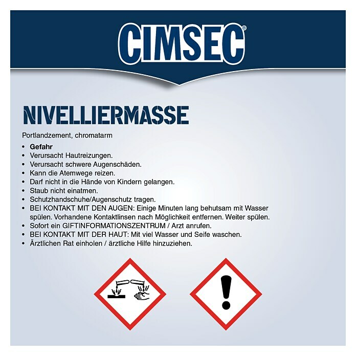 Cimsec Nivelliermasse (20 kg, Schichtdicke: 1 - 10 mm)