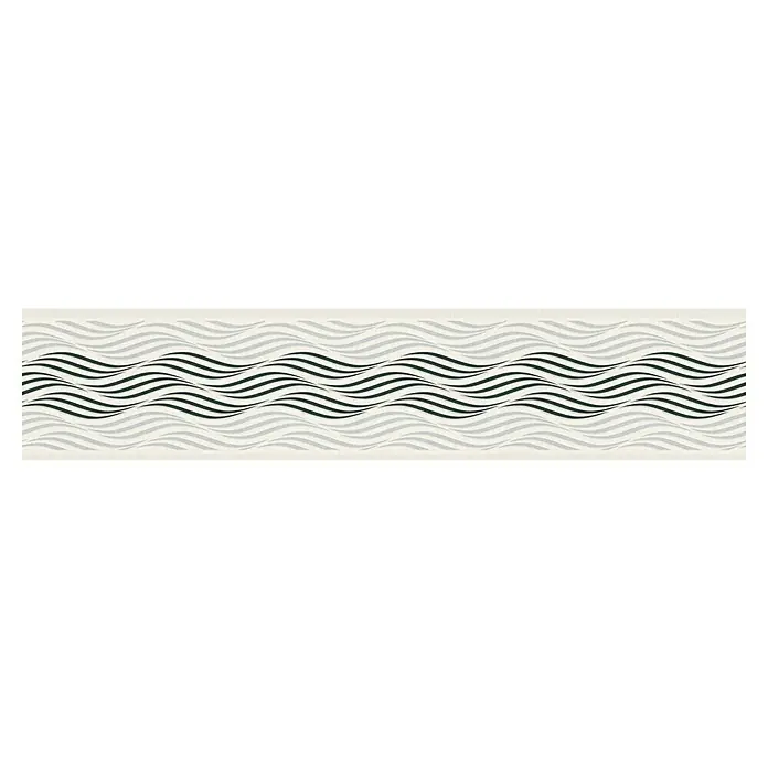 A.S. Création Only Borders 11 Tapetenborte Wellen - Kunststoff, Weiß/Schwarz - Elegante Bordüre mit wellenförmigem Muster in Grau- und Schwarztönen. Das Design verleiht jedem Raum eine stilvolle Note durch seine sanften Linien.