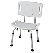 careosan Taburete para el baño (Carga soportada: 110 kg, Blanco/Plateado)