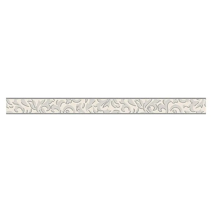 A.S. Création Only Borders 11 Tapetenborte Ornament - Kunststoff, Weiß - Dekoratives Bordüre mit elegantem, grauem Rankenmuster auf hellem Hintergrund. Ideal für stilvolle Raumgestaltung.