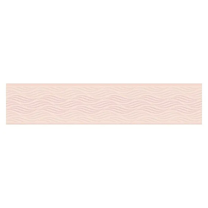 A.S. Création Only Borders 11 Tapetenborte Wellen - Kunststoff, Rosa/Weiß - Dekorative Wandfliese mit sanften, gewellten Linien in einem zarten Rosaton, ideal für eine stilvolle und beruhigende Raumgestaltung.