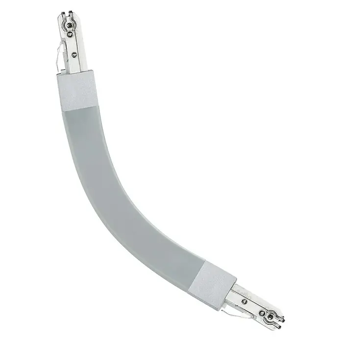Paulmann URail Flex-Verbinder II - Chrom matt, Länge: 22,7 cm - Grauer gebogener LED-Streifen mit silbernen Endkappen, ideal für moderne Beleuchtungslösungen und stilvolle Akzente im Innenbereich.
