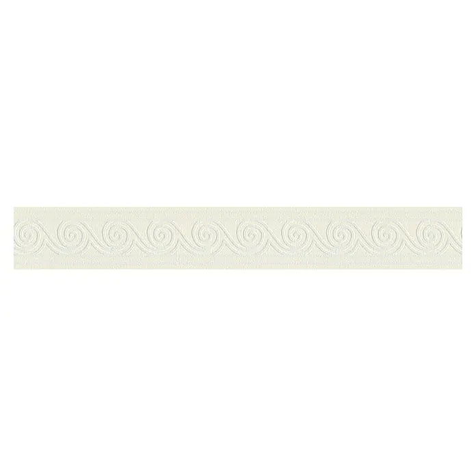 A.S. Création Only Borders 11 Tapetenborte Wellen - Weiß-Glitzer, 5 x 0,08 m, Vlies - Cremefarbene Bordüre mit einem geprägten, spiralförmigen Design für eine elegante Wandgestaltung in jedem Raum.