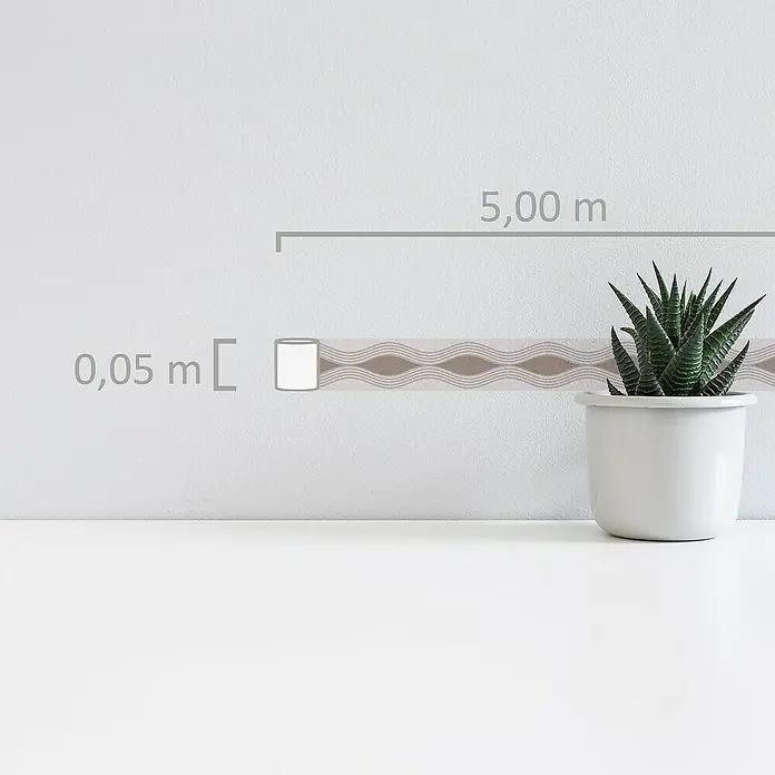 A.S. Création Only Borders 11 Tapetenborte Grafische Wellen - Kunststoff, Braun/Beige - Abbildung einer Bordüre mit Wellenmuster, die eine elegante Note in jeden Raum bringt. Ideal zur Dekoration von Wohnräumen.