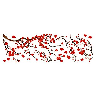 Adhesivo para pared Red Ramage (Rojo, 100 x 35 cm)