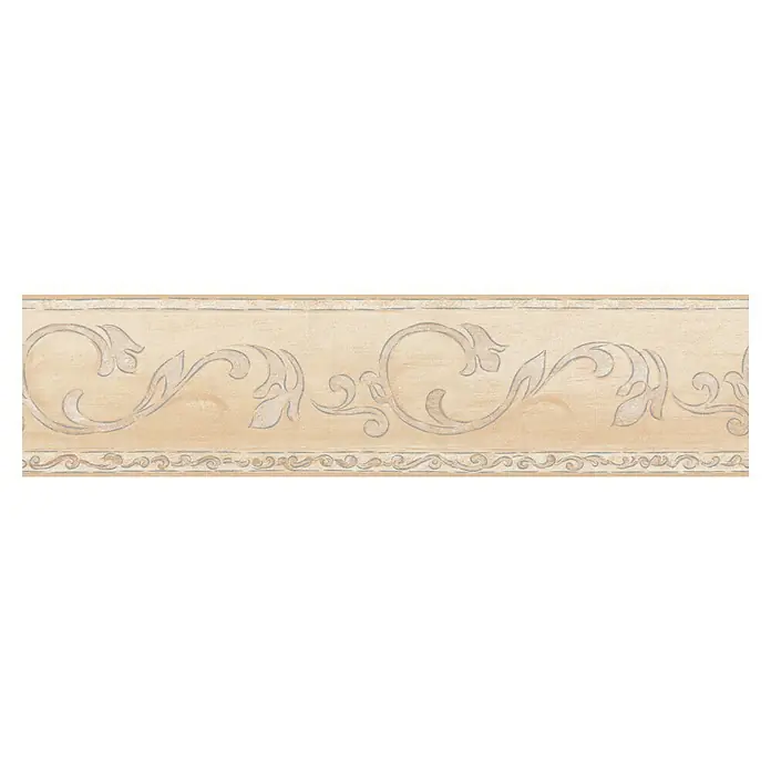 A.S. Création Only Borders 11 Tapetenborte Satin - Beige, 5 x 0,13 m, Selbstklebefolie - Elegante Bordüre mit zarten floralen Mustern in Beige- und Cremetönen, ideal für eine stilvolle Wandgestaltung im Wohnbereich.