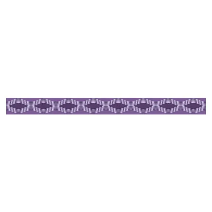 A.S. Création Only Borders 11 Tapetenborte - Lila, 5 x 0,05 m, Selbstklebefolie - Lila Hintergrund mit gewelltem Linienmuster, das ein elegantes und modernes Design erzeugt. Ideal für kreative Projekte.
