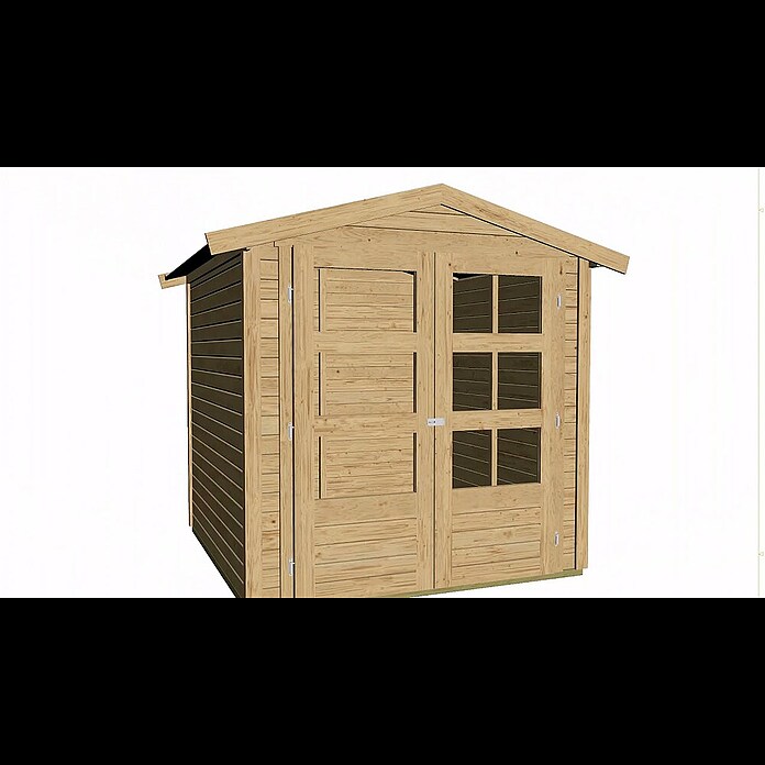 Karibu Gartenhaus Amberg (Außenmaß inkl. Dachüberstand (B x T): 213 x 197 cm, Holz, Natur) | BAUHAUS