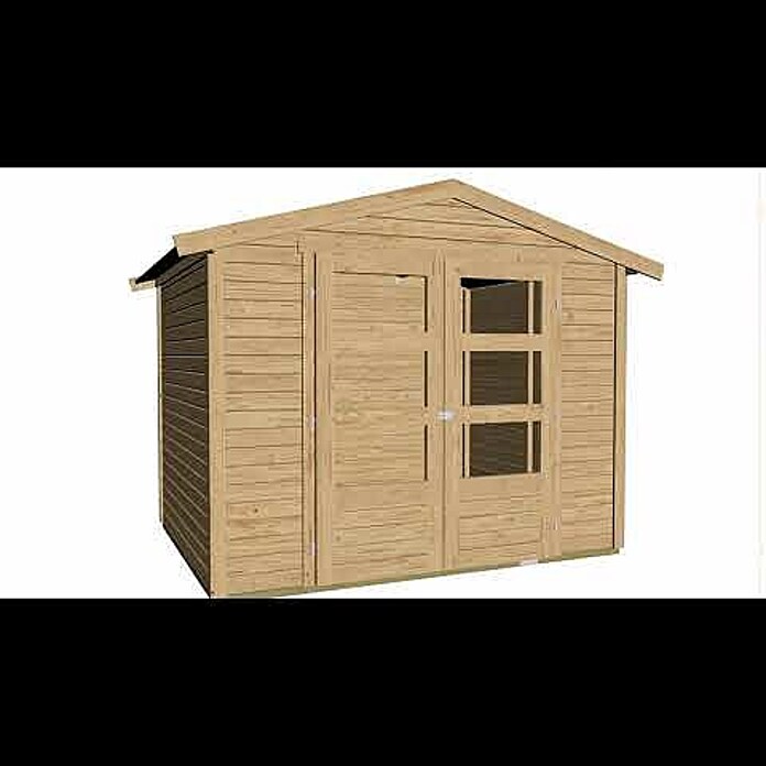 Karibu Gartenhaus Amberg (Außenmaß inkl. Dachüberstand (B x T): 272 x 210 cm, Holz, Natur) | BAUHAUS