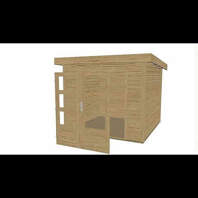 Karibu Gartenhaus Kandern 3 (Außenmaß inkl. Dachüberstand (B x T): 276 x 273 cm, Holz, Natur) | BAUHAUS