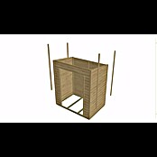 Karibu Gartenhaus Merseburg 2 (Außenmaß inkl. Dachüberstand (B x T): 329 x 142 cm, Holz, Natur, Mit Seitendach) | BAUHAUS