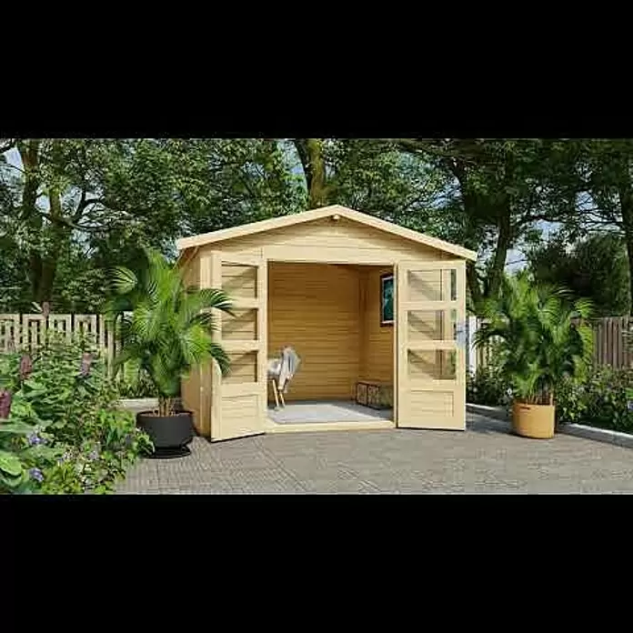Karibu Gartenhaus Talkau 6 - Außenmaß inkl. Dachüberstand (B x T): 300 x 304 cm, Holz, Natur - Ambiente-Video