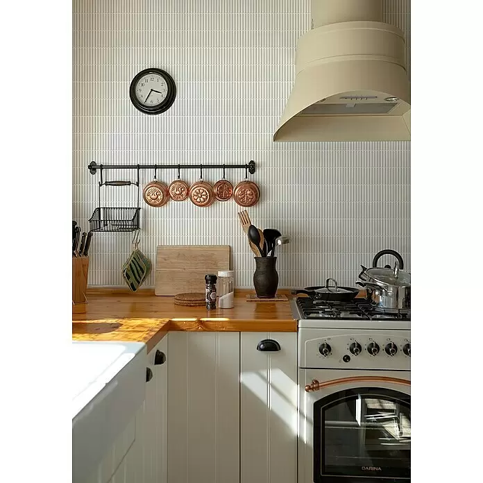 Mosaikfliese Kitkat Uni CG BBM 11 - 30,8 x 28,2 cm, Weiß, Glänzend - Stimmungsaufnahme
