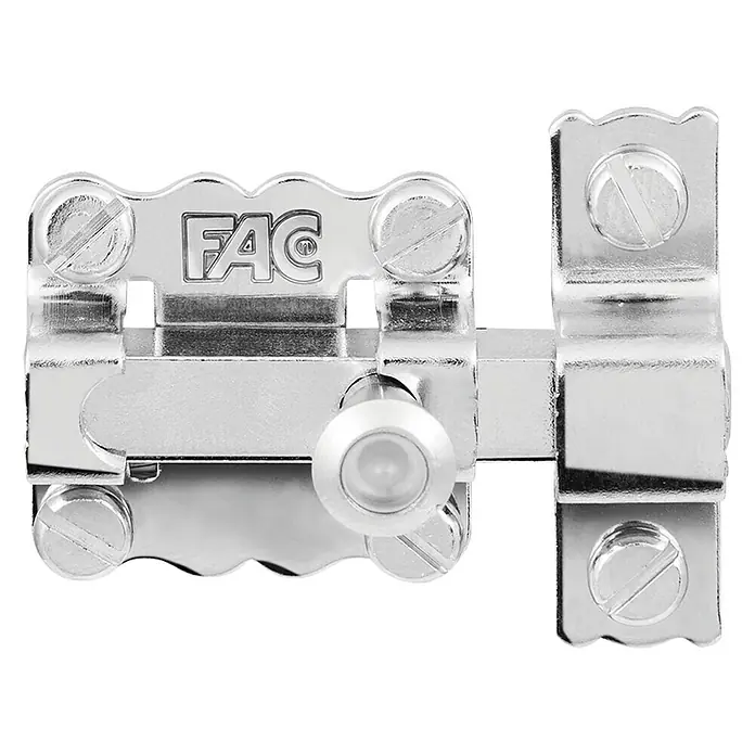 FAC Cerrojo 30-P/89 Niquelado - L x An x Al: 32 x 40 x 12 mm - Cerrojo de puerta metálico con tornillos y la inscripción FAC para mayor seguridad y estabilidad.