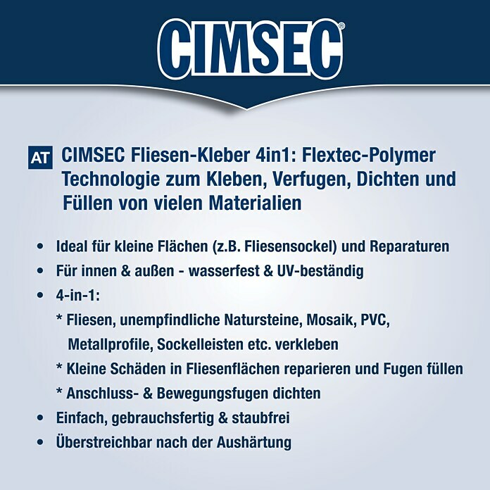 Cimsec Silikonfreie Fugenmasse Fugenflex Multi (Weiß, 280 ml)