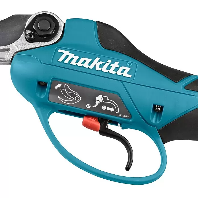 Makita LXT 18V Akku-Astschere DUP361Z -  - Türkis-schwarze Makita Akku-Astschere mit Abzug und Sicherheitsmechanismus.