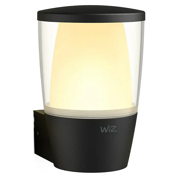 Philips Wiz LED-Außenwandleuchte Elpas - 8,5 W, 13,4 x 10,9 x 16,4 cm, IP44, RGBW - Die stilvolle WiZ Wandleuchte sorgt mit ihrem warmen Licht für eine angenehme Atmosphäre im Außenbereich. Das moderne Design fügt sich nahtlos ein.