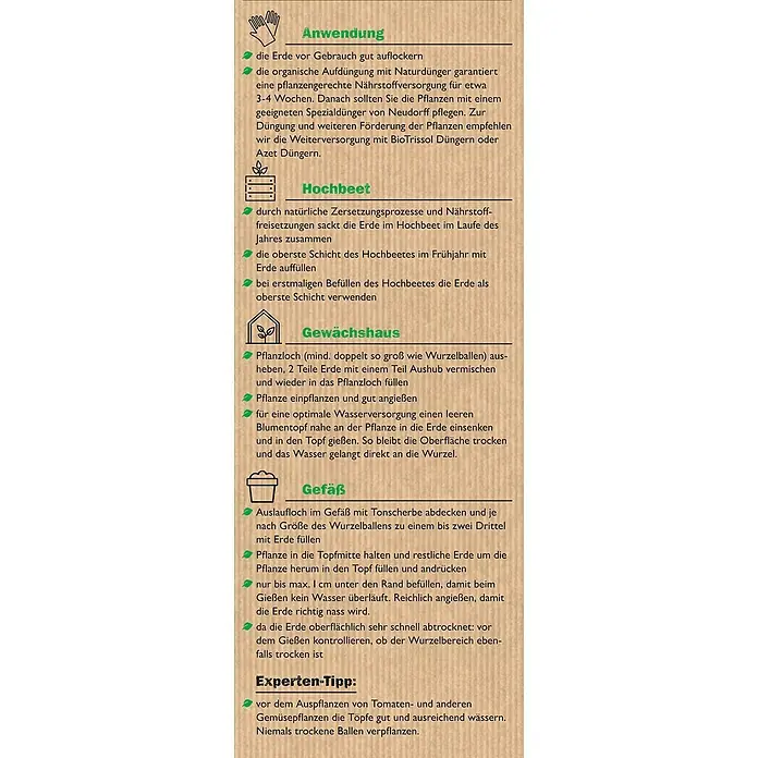 Neudorff NeudoHum Hochbeeterde - 75 l - Gardening guide: Soil preparation, fertilization, greenhouse planting, pot planting, and expert tips for successful gardening.