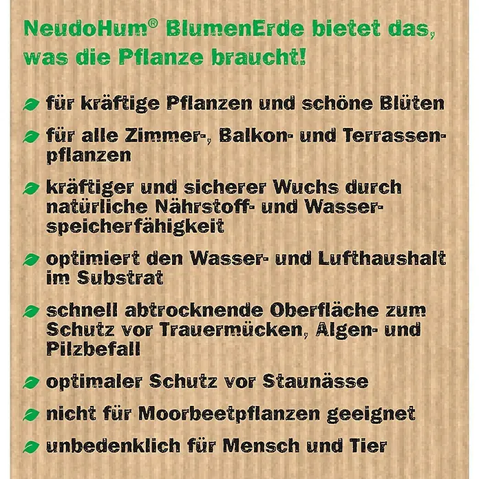 Neudorff NeudoHum Blumenerde - 20 l, Torffrei - NeudoHum Blumenerde bietet alles, was Pflanzen brauchen: kräftiges Wachstum, Schutz vor Schädlingen und optimale Nährstoffversorgung.