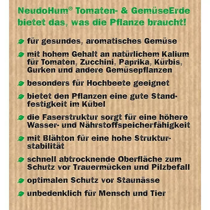 Neudorff NeudoHum Tomaten- & Gemüseerde - 20 l - Informationsansicht