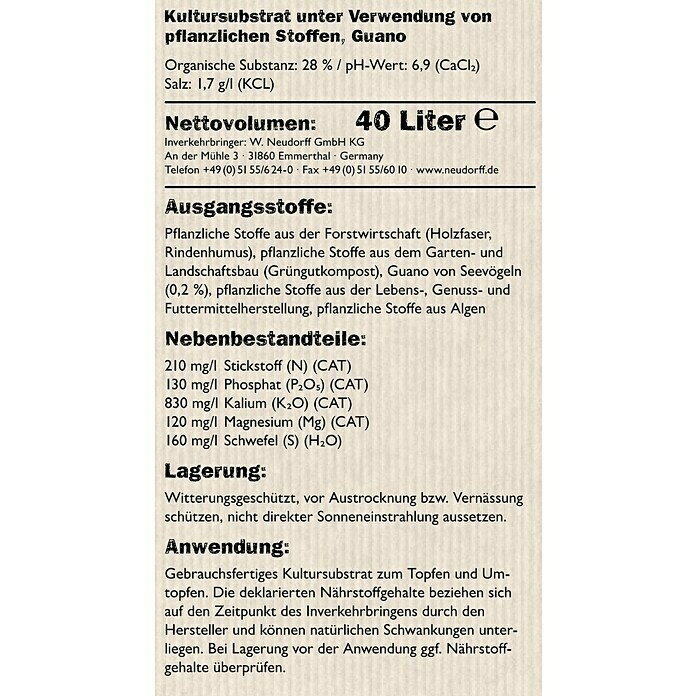 Neudorff NeudoHum Bio-Pflanzerde (40 l)