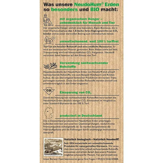 Neudorff NeudoHum Orchideenerde - 3 l - NeudoHum® Erden: Besonderheiten und Bio-Qualität. Mit organischem Dünger, umweltschonend und torffrei, aus nachwachsenden Rohstoffen, produziert in Deutschland.