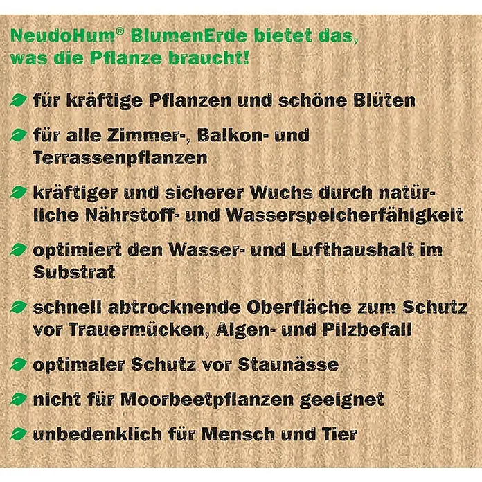 Neudorff NeudoHum Blumenerde - 3 l - NeudoHum Blumenerde bietet alles, was Pflanzen brauchen: für kräftige Pflanzen, Zimmer-, Balkon- & Terrassenpflanzen.