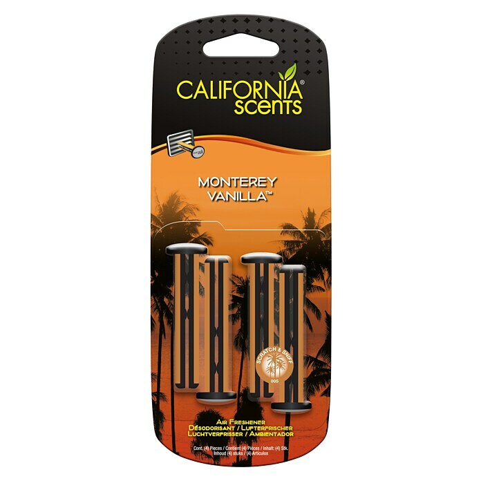 California Scents Autoduft Vent Sticks (Monterey Vanilla, 60 Tage, 4 Stk.)