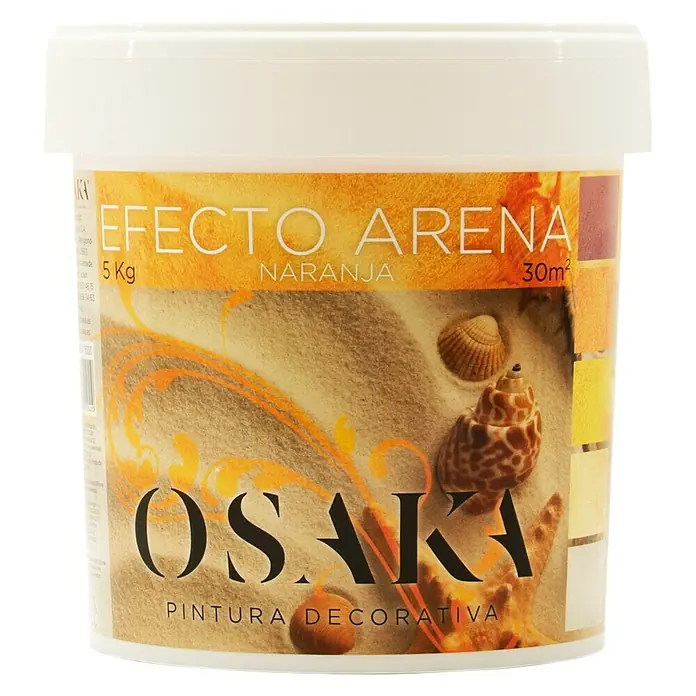 Osaka Pintura para efectos decorativos Arena - 5 l, Naranja, Mate - Bote de pintura Osaki Efecto Arena en color naranja. Pintura decorativa con efecto arena para interiores, 5 kg, cubre 30m².