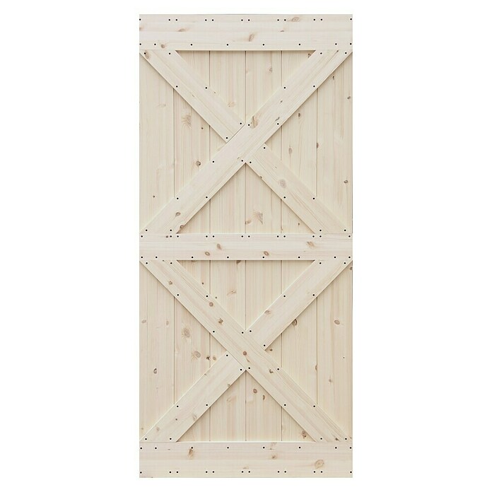 Radex Holzschiebetür Barn Door Loft Rustic (95 x 210 cm, Kiefer, Natur, Motiv: XX) | BAUHAUS