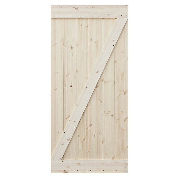 Radex Holzschiebetür Barn Door Loft Rustic (95 x 210 cm, Kiefer, Natur, Motiv: Z) | BAUHAUS