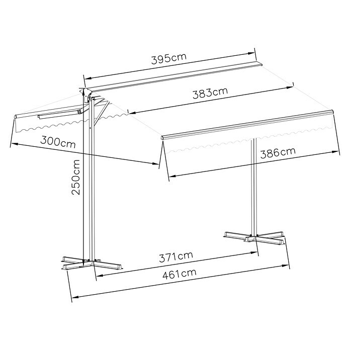 Standmarkise Henri (Anthrazitgrau, Breite: 3,95 m, Ausfall: 3 m) | BAUHAUS