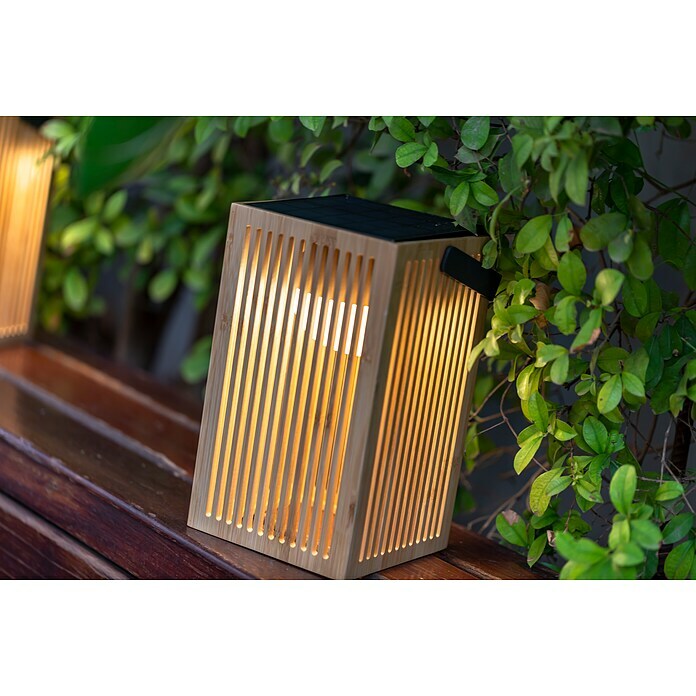 New Garden Okinawa Farolillo LED (14,5 x 14,5 x 24 cm, Bambú) | BAUHAUS