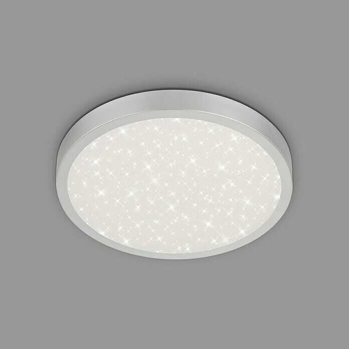 Briloner LED-Deckenleuchte rund RUNA (24 W, Ø x H: 38 x 5 cm, Silber, Neutralweiß) | BAUHAUS