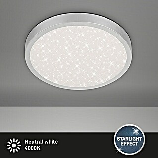 Briloner LED-Deckenleuchte rund RUNA (24 W, Ø x H: 38 x 5 cm, Silber, Neutralweiß)